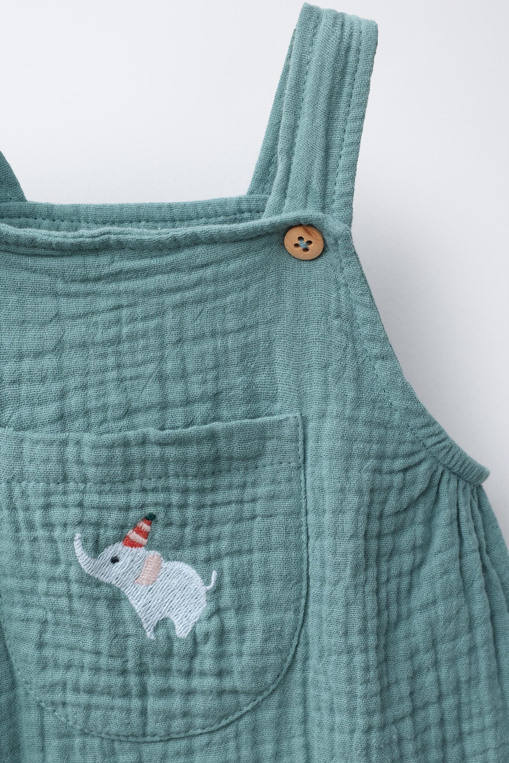 تولم یقهدار با جیب و گلدوزی فیل از برند زارا (بچه گانه)