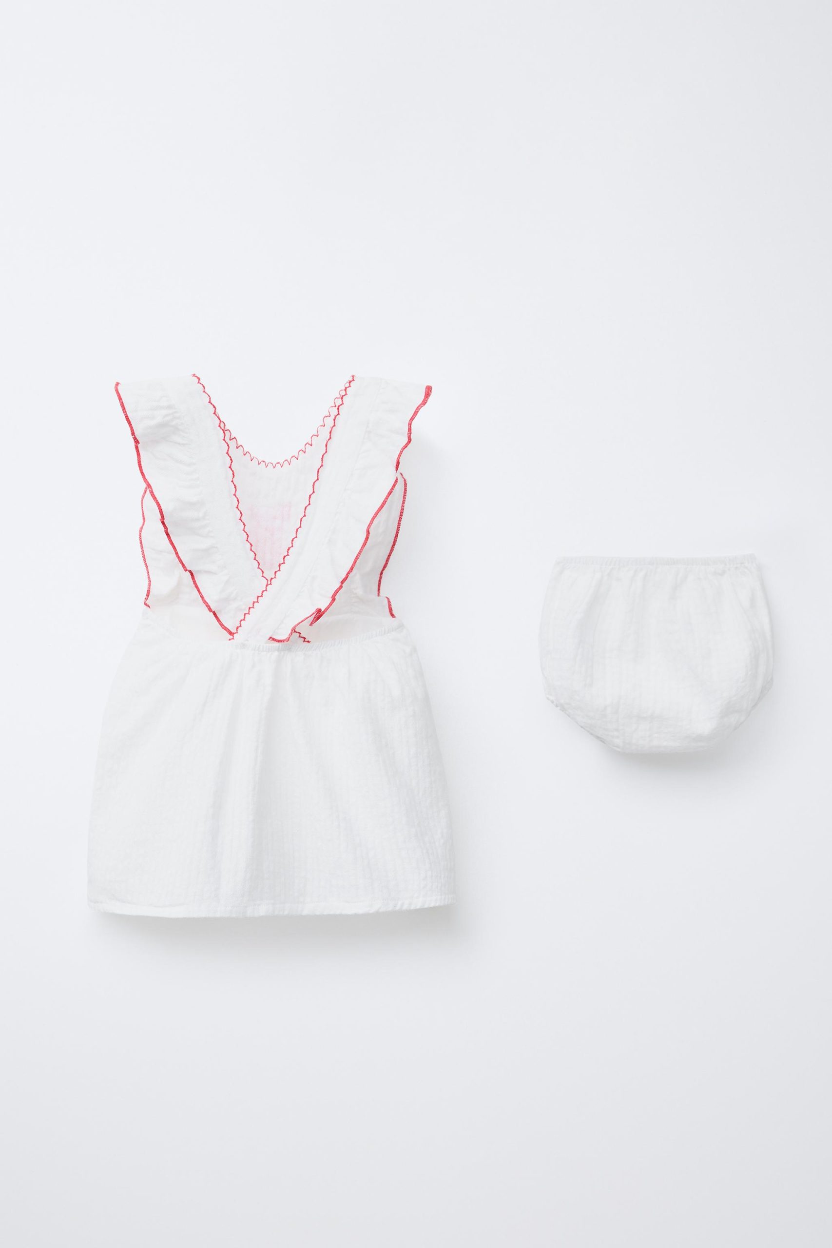 پیراهن آستیندار با یقه بیسیکلت از برند زارا (بچه گانه)