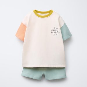 ست تیشرت و شلوار برمودا پنبه‌ای از برند زارا