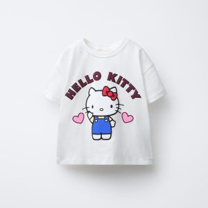 تی‌شرت یقه گرد پنبه‌ای با طرح چاپی از برند زارا (بچه گانه)