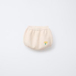 شلوارک با کمر الاستیک و گلدوزی گل از برند زارا (بچه گانه)