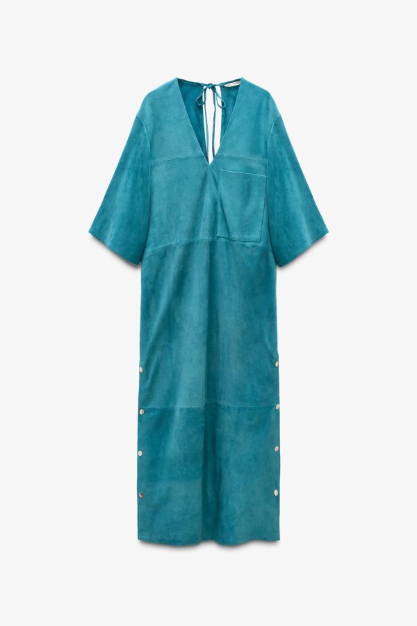 LIMITED EDITION ÜET DERİ KAFTAN ELBİSE - از برند زارا