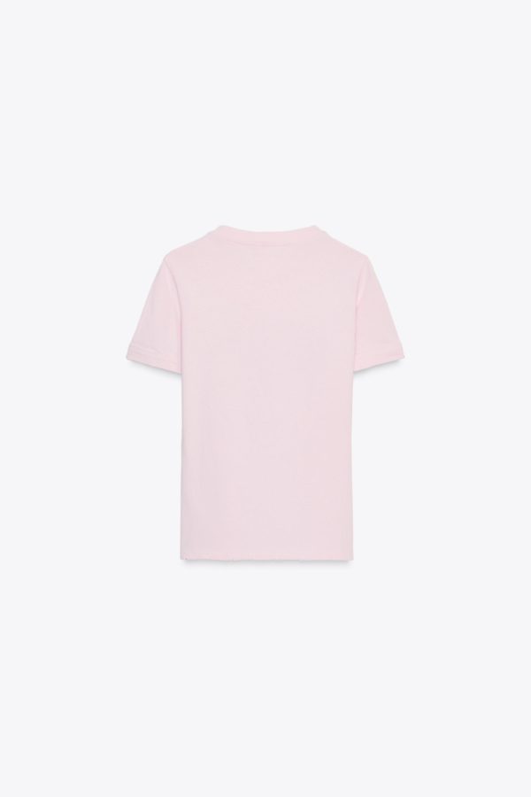 BASKILI YIRTMAÇLI PAMUKLU T-SHIRT - از برند زارا