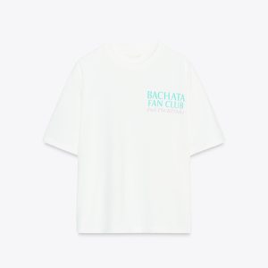 تی‌شرت اوور سایز یقه گرد پنبه‌ای از برند زارا