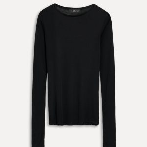 بلوز نیمه شفاف یقه گرد آستین بلند از برند زارا