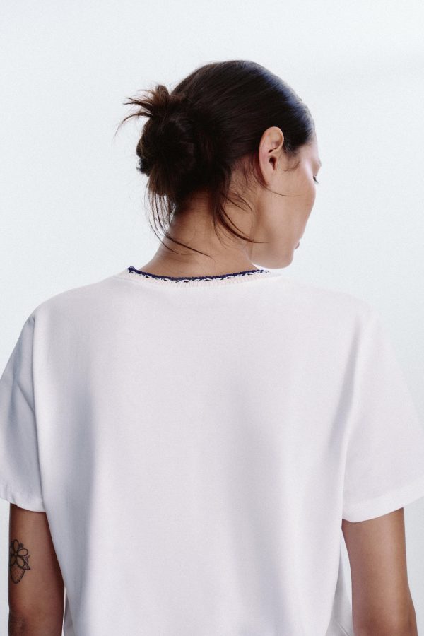 KALIN TRİKO YAKALI YAZILI T-SHIRT - از برند زارا