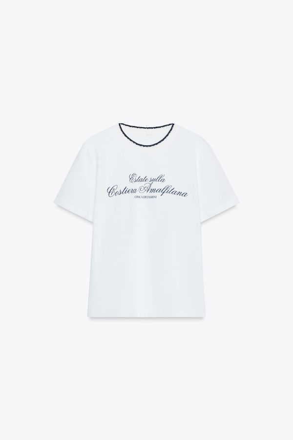 KALIN TRİKO YAKALI YAZILI T-SHIRT - از برند زارا