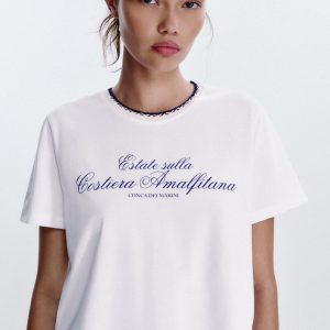 KALIN TRİKO YAKALI YAZILI T-SHIRT - از برند زارا