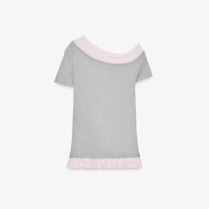 تی‌شرت کوتاه‌کول یقه نامتقارن از برند زارا (زنانه)