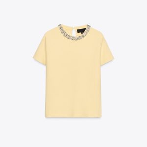 تیشرت ساده یقه گرد با جزئیات مرواریدی از برند زارا (زنانه)