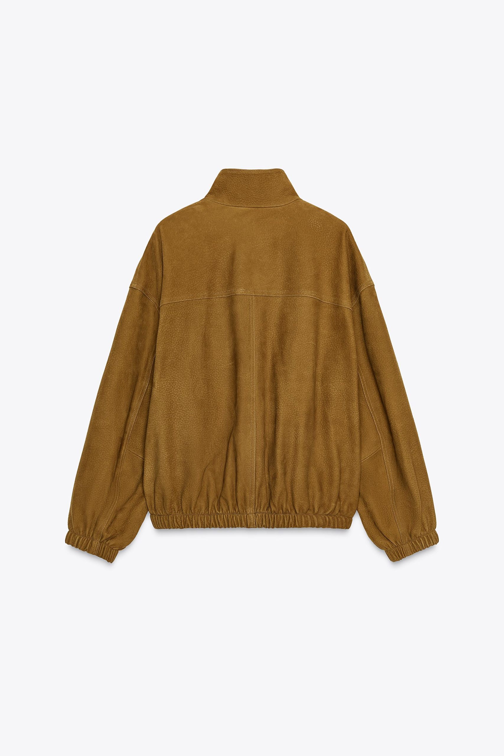 جاکت بمبری چرم زنانه با یقه بلند از برند زارا (زنانه)