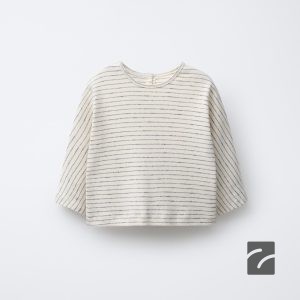 تی‌شرت آستین بلند راه‌راه پنبه‌ای از برند زارا (بچه گانه)