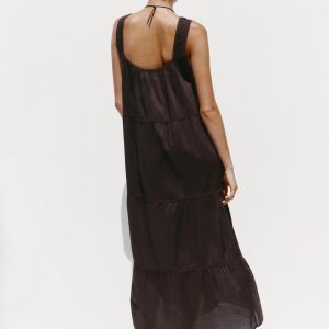 پیراهن یقه صاف با گلدوزی زیبا از برند زارا (زنانه)