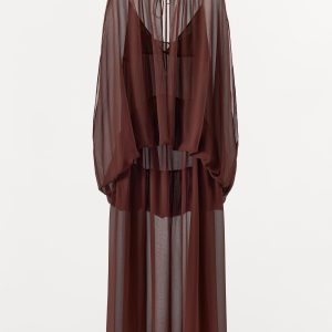 پیراهن بلند یقه V با آستین پلارین از برند زارا (زنانه)