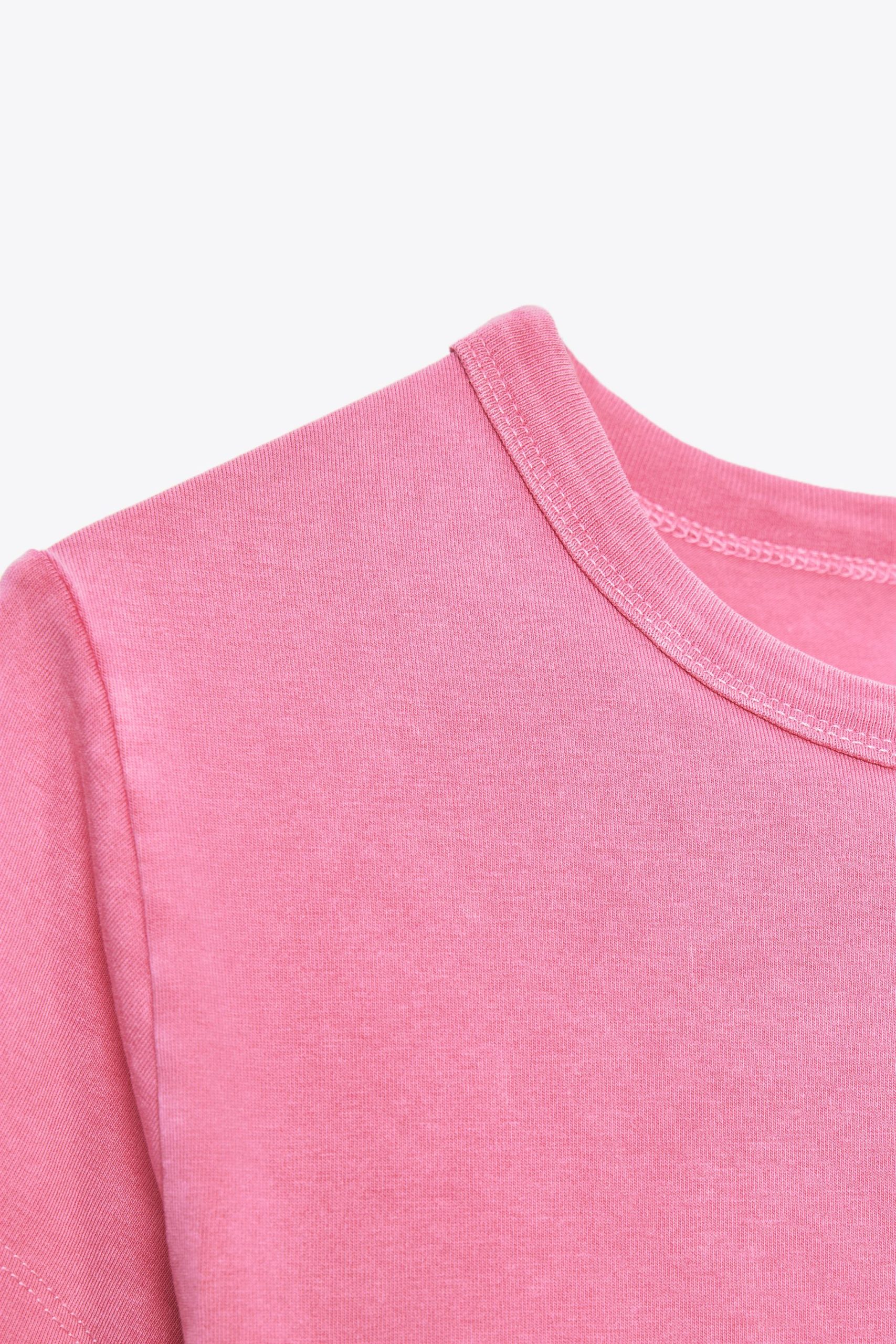 تیشرت اسلیم فیت یقه گرد با جزئیات اس از برند زارا (زنانه)