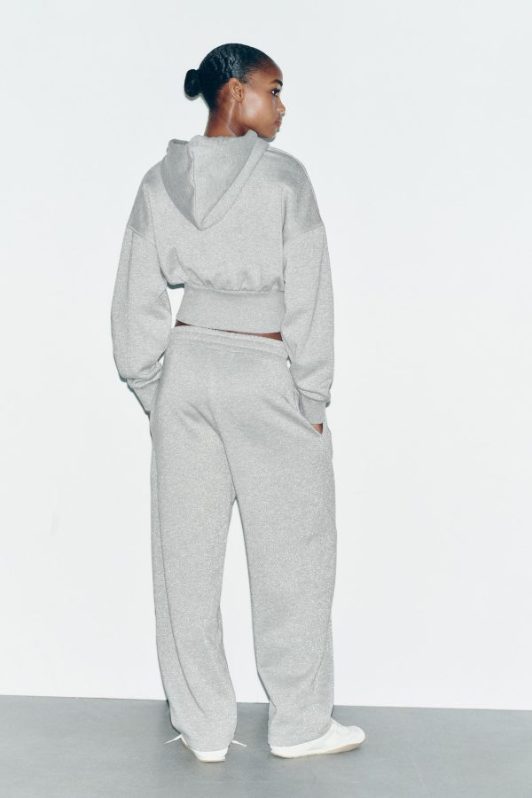 METALİK İPLİ CROP SWEATSHIRT - از برند زارا