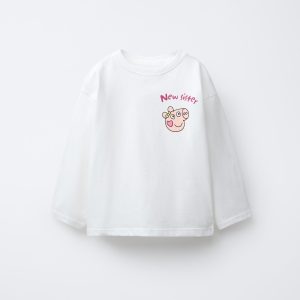 تی‌شرت پنبه‌ای یقه گرد با طرح پپا پیک از برند زارا (بچه گانه)