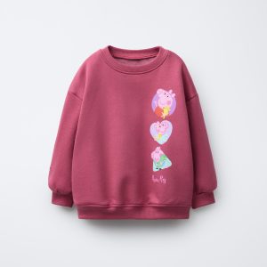 سویشرت آستین بلند پپاپیگ گرم و نرم از برند زارا (بچه گانه)