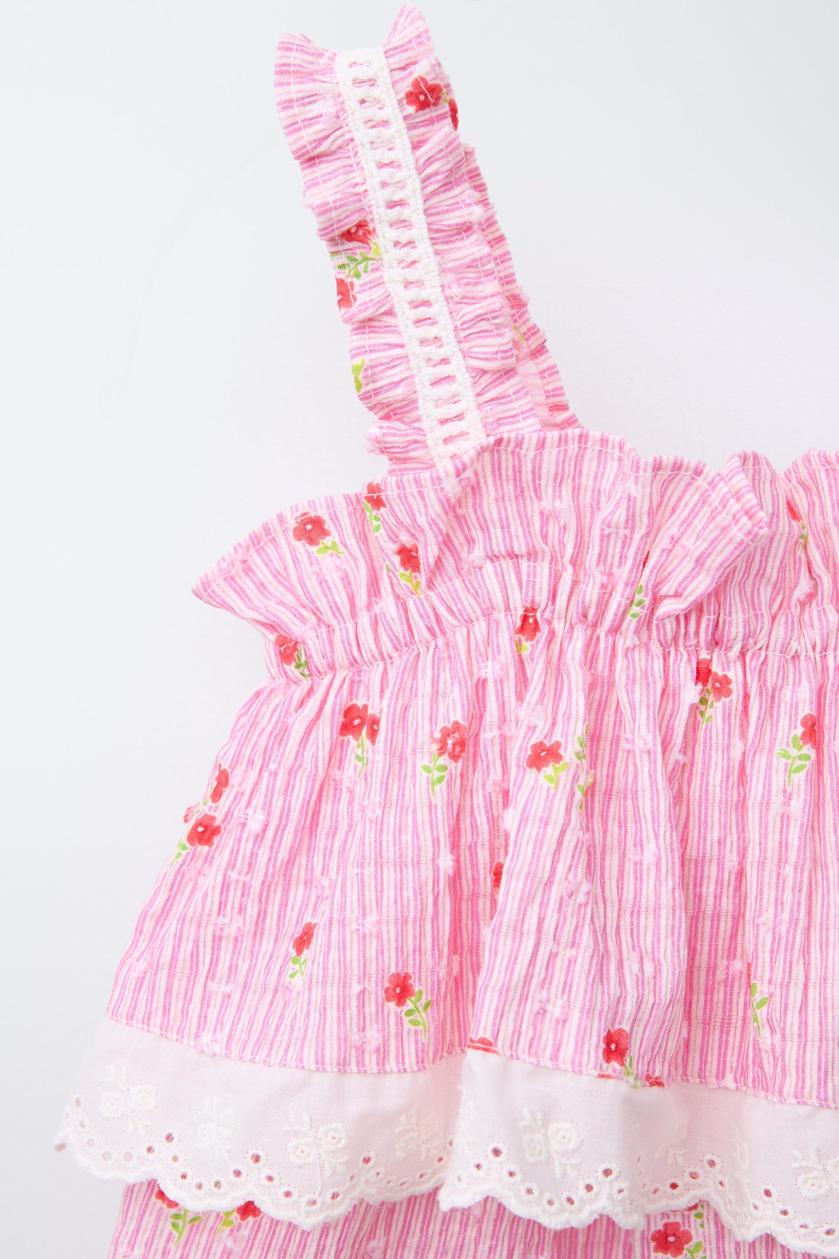 تولم کوتاه یقه صاف با توری گلدار از برند زارا (بچه گانه)