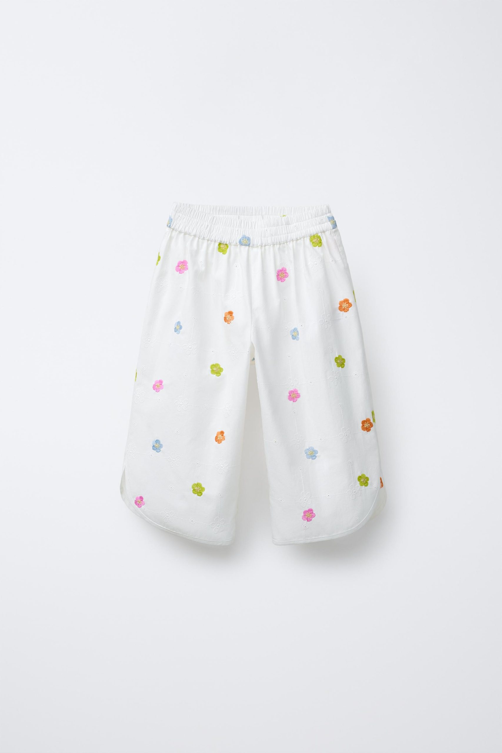 شلوار بلی الاستیک با گلدوزی گل از برند زارا (بچه گانه)