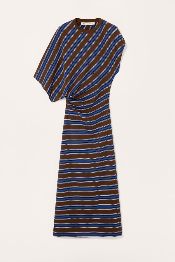 LIMITED EDITION ÇİZGİİ DRAPE ELBİSE - از برند زارا