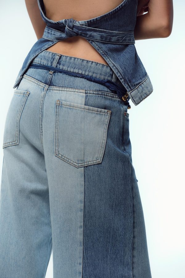 Z1975 KOMBİNE YÜKSEK BEL GENİŞ PAÇA JEAN - از برند زارا