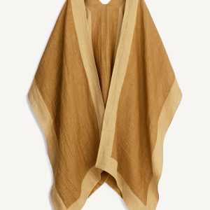 پانچوی کتان با آستین پلرین و لبه نامت از برند زارا (زنانه)