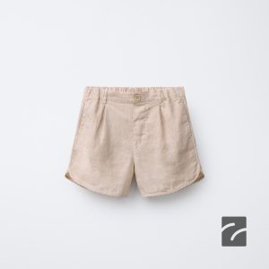 شلوار برمودا کتان با کمر الاستیک از برند زارا