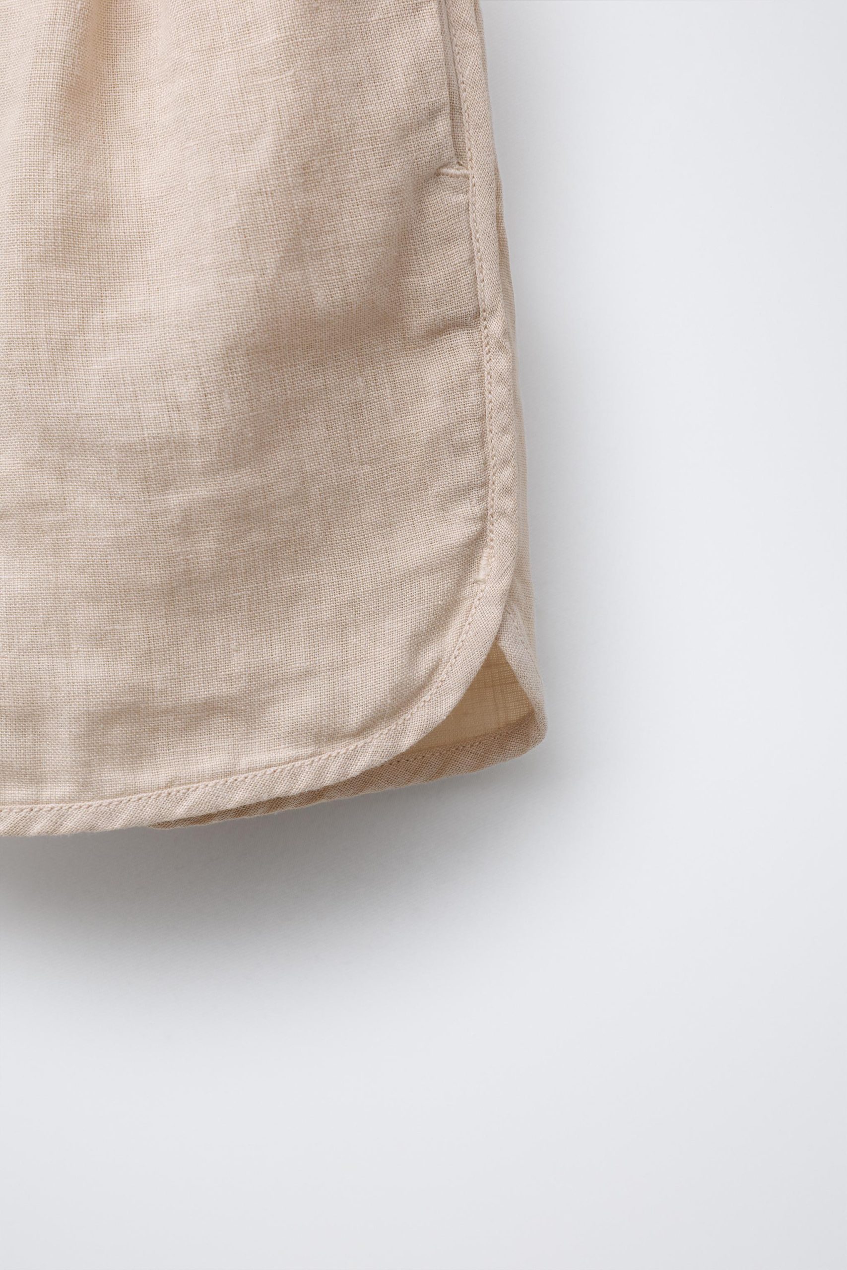 شلوار برمودا کتان با کمر الاستیک از برند زارا