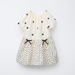 پیراهن کوتاه آستین‌کوتاه خال‌خال از برند زارا