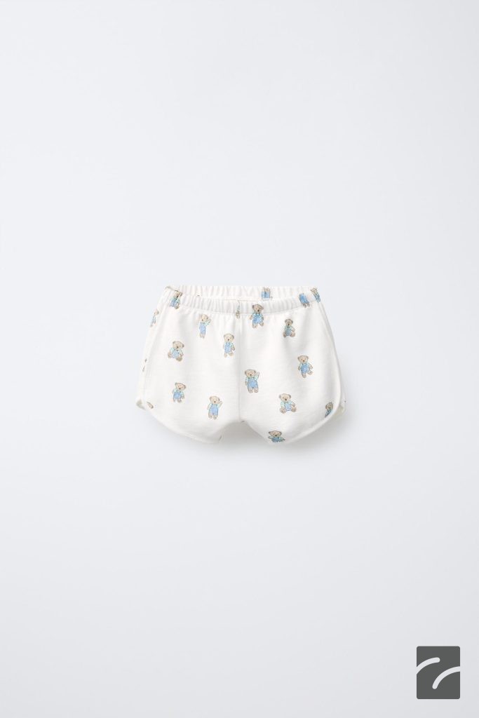 شلوارک پنبه‌ای با طرح خرس از برند زارا (بچه گانه)