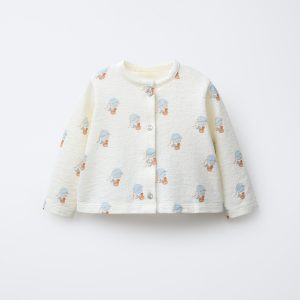 ژاکت یقه دوچرخه‌ای آستین بلند پنبه‌ای از برند زارا (بچه گانه)