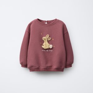 سویشرت آستین بلند یقه گرد با طرح خرگو از برند زارا (بچه گانه)