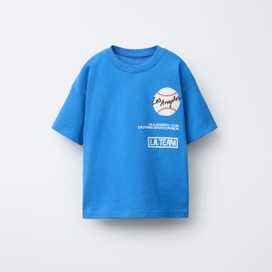 تی‌شرت یقه گرد پنبه‌ای با طرح بیسبال از برند زارا