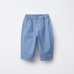 شلوار جین دمپا گشاد با کمر کشی از برند زارا (بچه گانه)