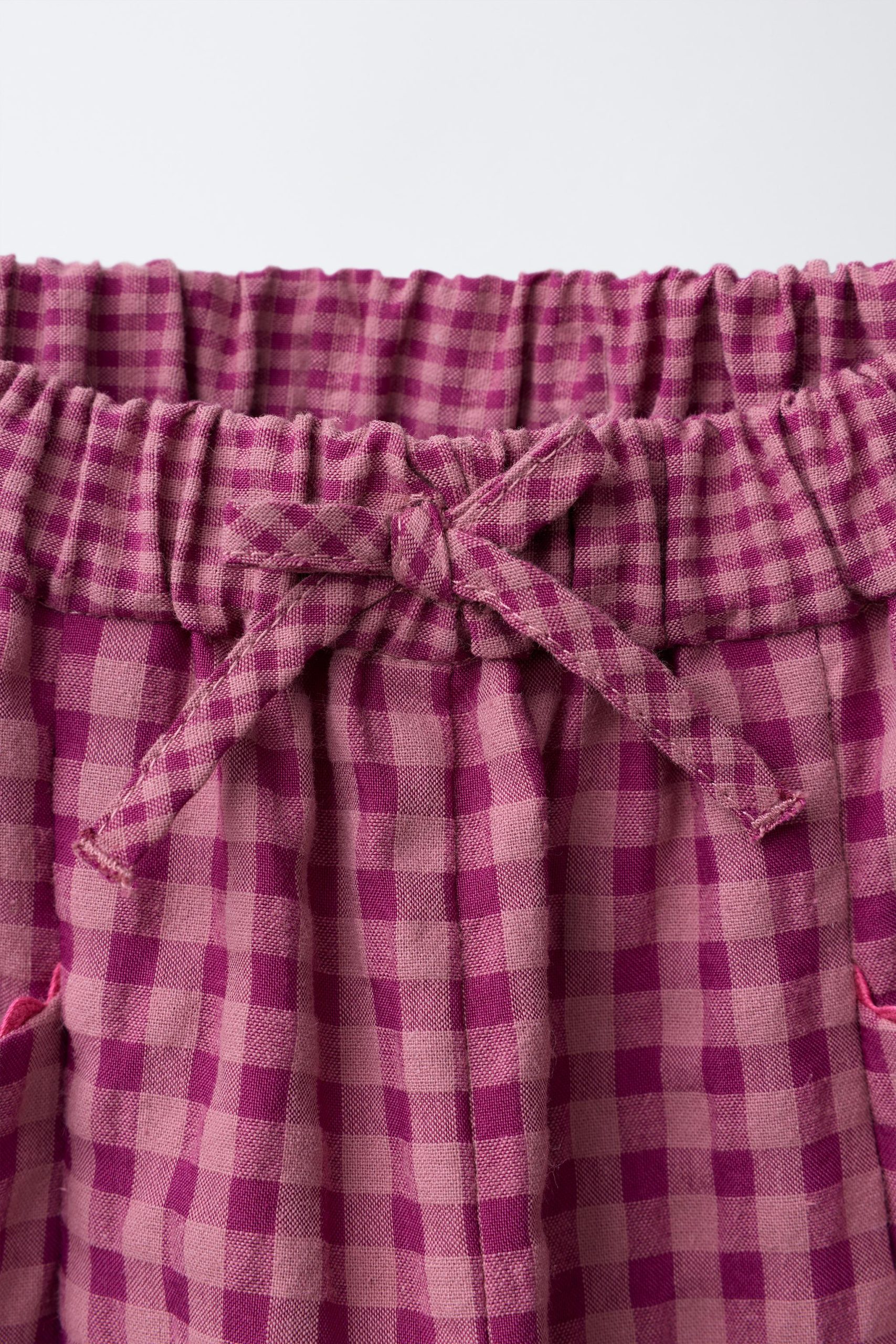 شلوار چهارخانه با کمر الاستیک از برند زارا (بچه گانه)