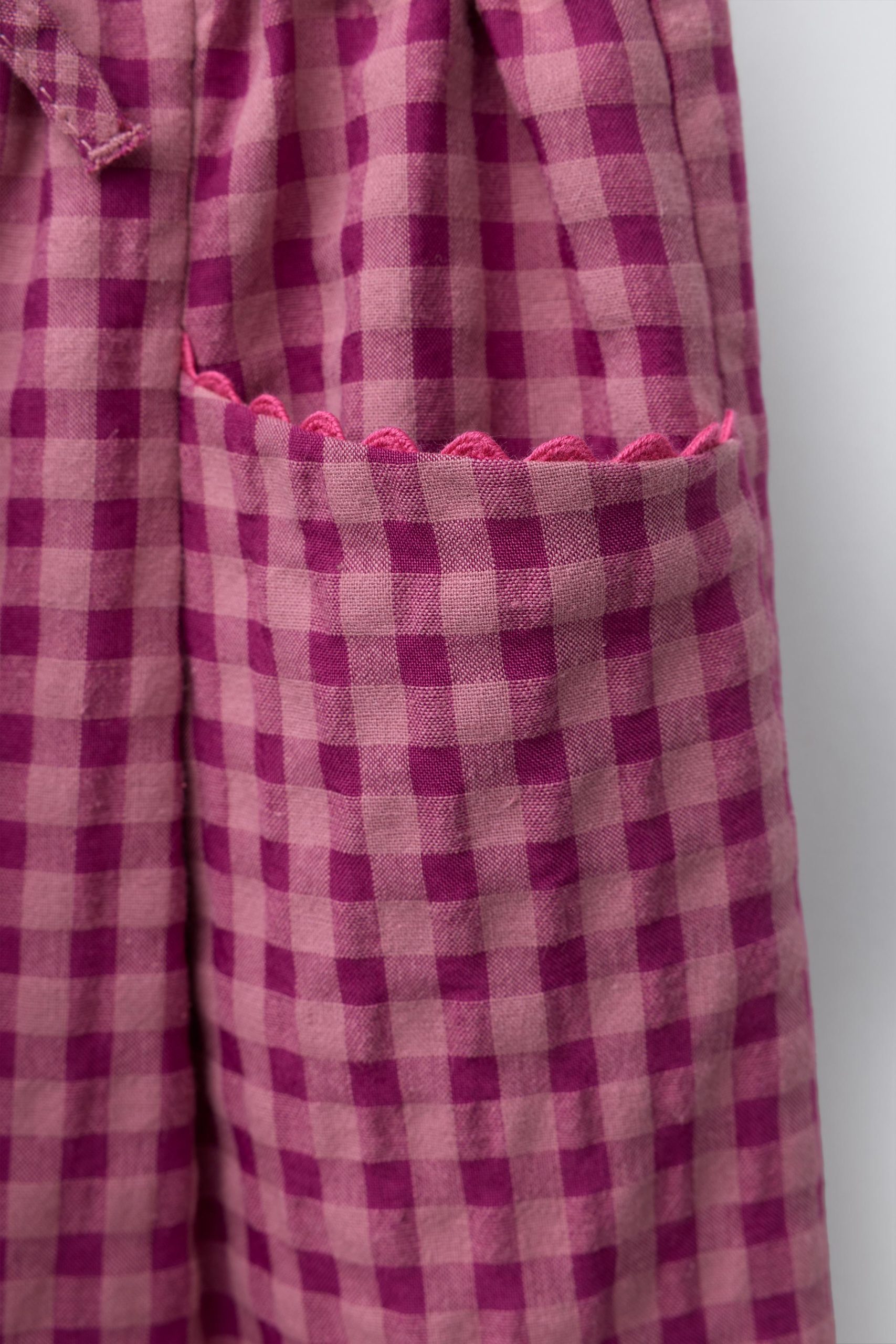 شلوار چهارخانه با کمر الاستیک از برند زارا (بچه گانه)