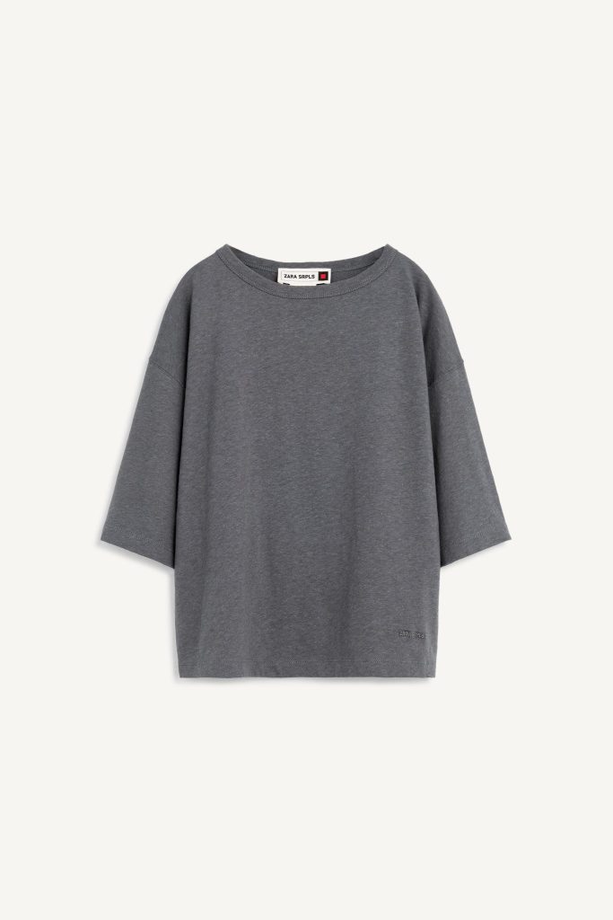 تیشرت کوتاهکُرد یقه بیسیکلت رگلان از برند زارا