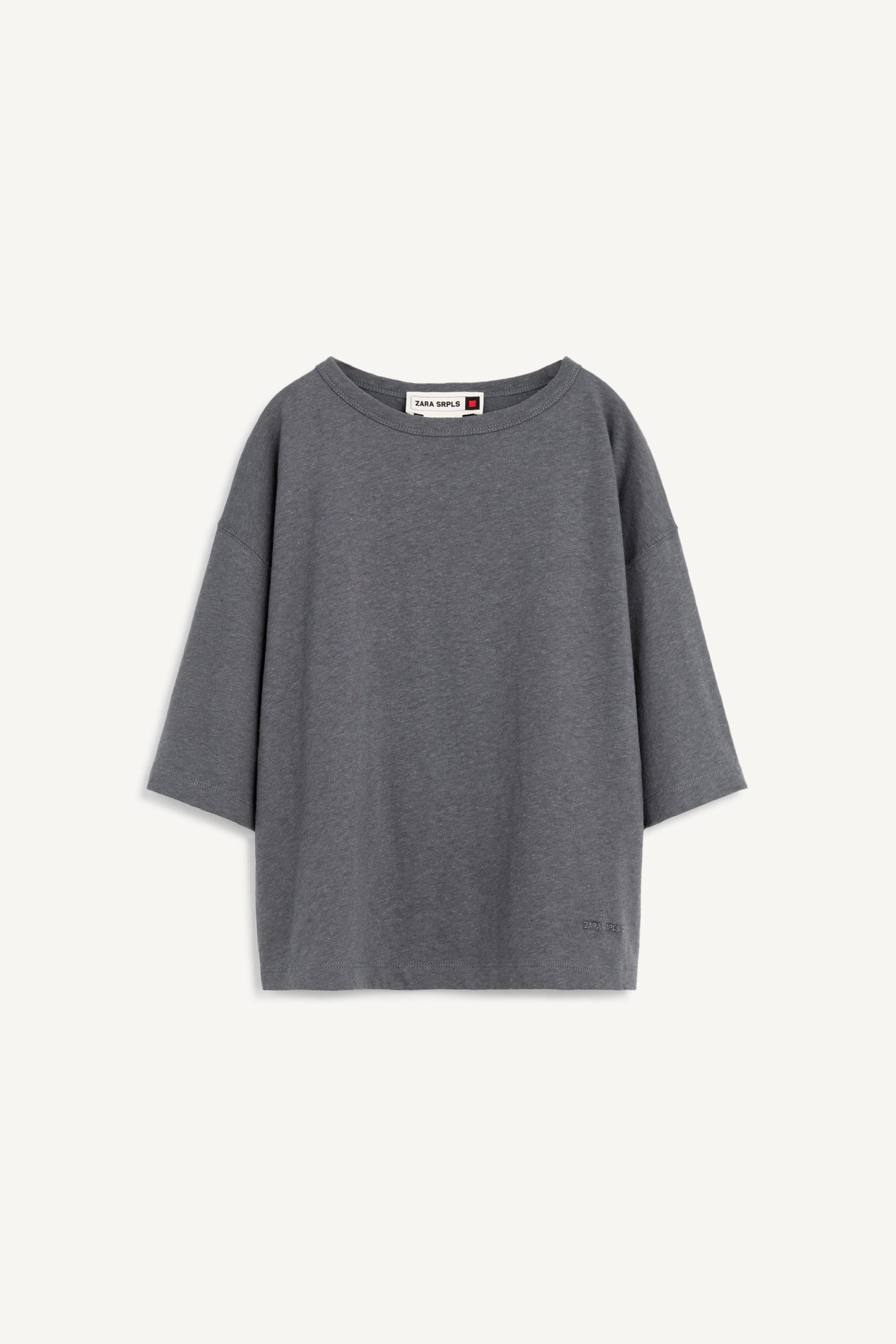 تیشرت کوتاهکُرد یقه بیسیکلت رگلان از برند زارا