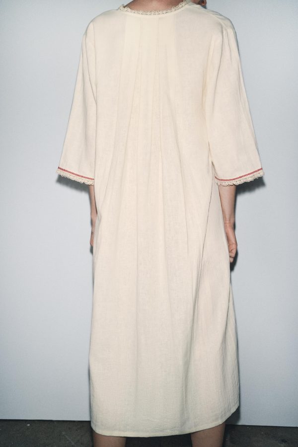 KONTRAST KETENLİ KAFTAN LIMITED EDITION - از برند زارا