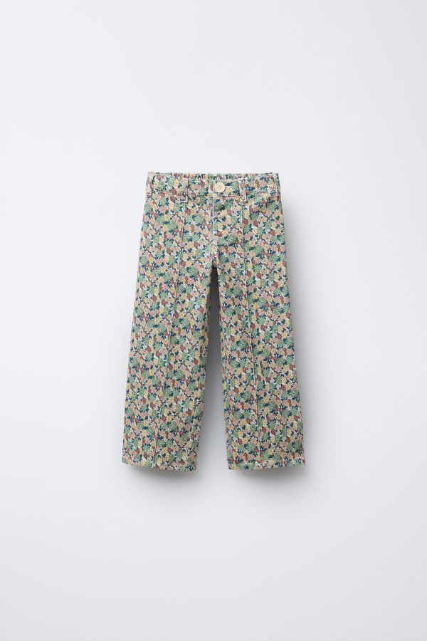 ÇİÇEK DESENLİ MARINE KUMAŞ PANTOLON - از برند زارا