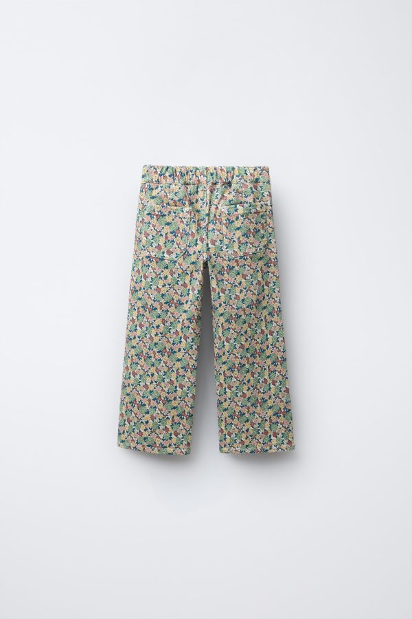 ÇİÇEK DESENLİ MARINE KUMAŞ PANTOLON - از برند زارا