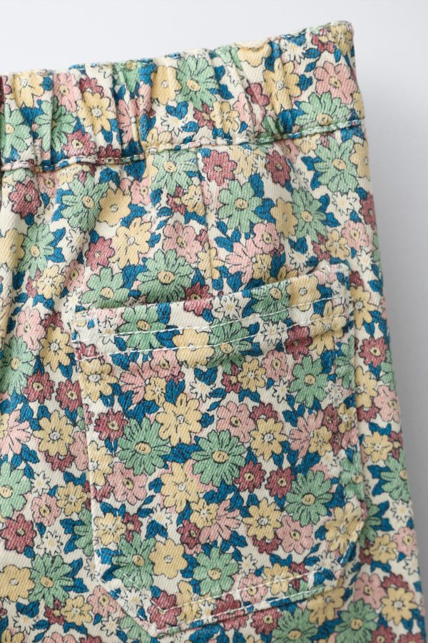 ÇİÇEK DESENLİ MARINE KUMAŞ PANTOLON - از برند زارا
