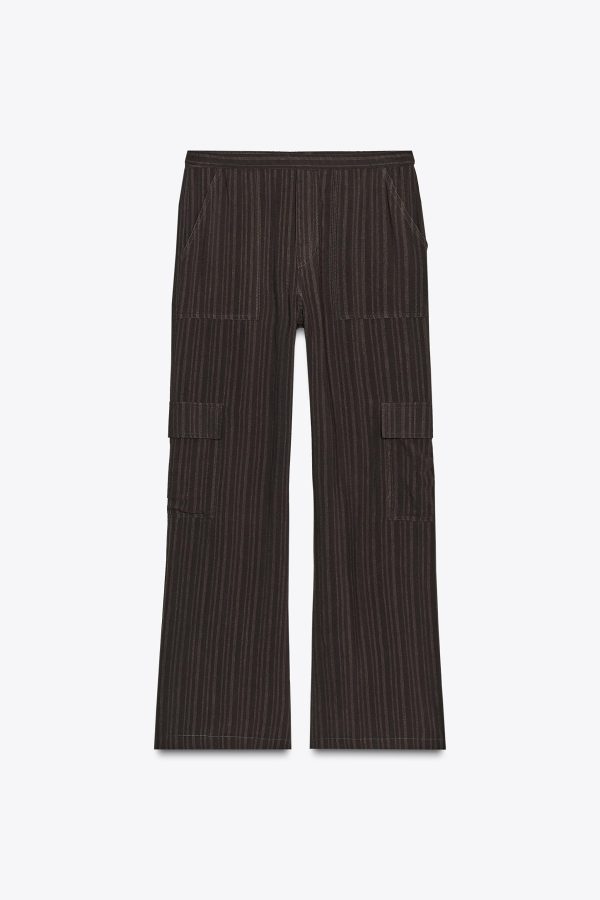 ÇIZGILI DÖKÜMLÜ KARGO PANTOLON - از برند زارا