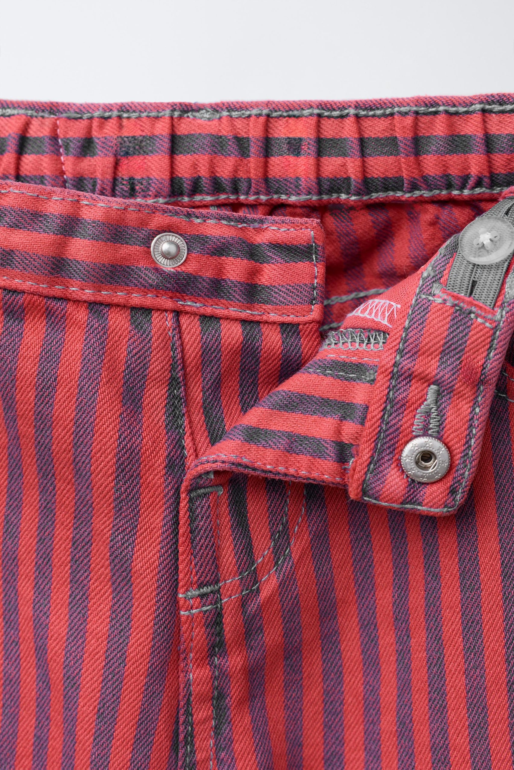 شلوار کلوته راهراه با کمر تنظیمی از برند زارا (بچه گانه)