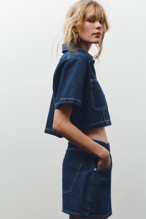 Z1975 KISA DENIM GÖMLEK - از برند زارا