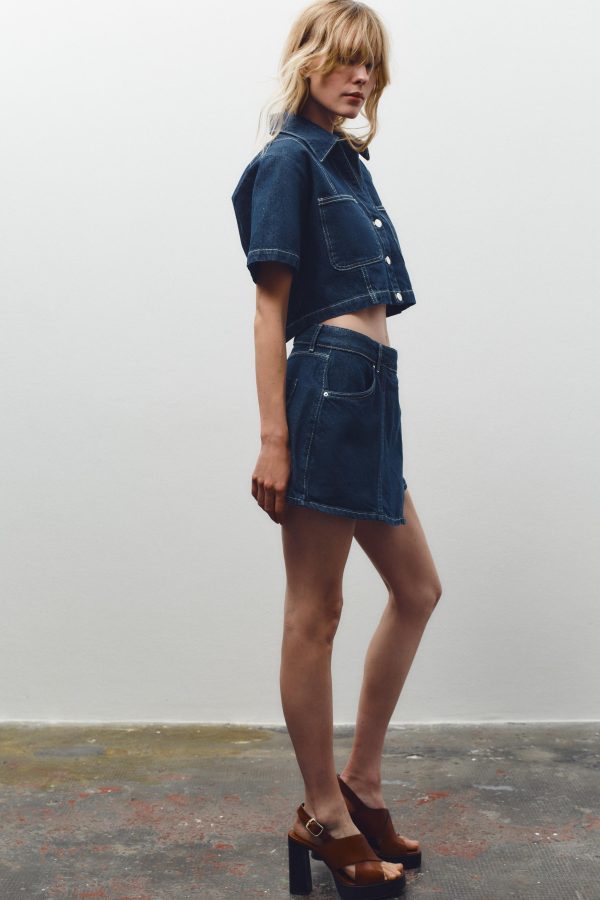 Z1975 KISA DENIM GÖMLEK - از برند زارا