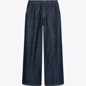 شلوار جین کمر بلند با جیب و گشاد از برند زارا (زنانه)