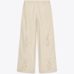 شلوار پنبه‌ای با کمر کشی و جیب از برند زارا (زنانه)