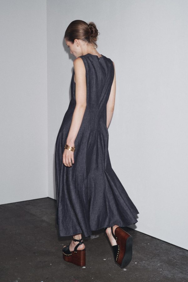 ZW COLLECTION DENIM MIDI ELBİSE - از برند زارا